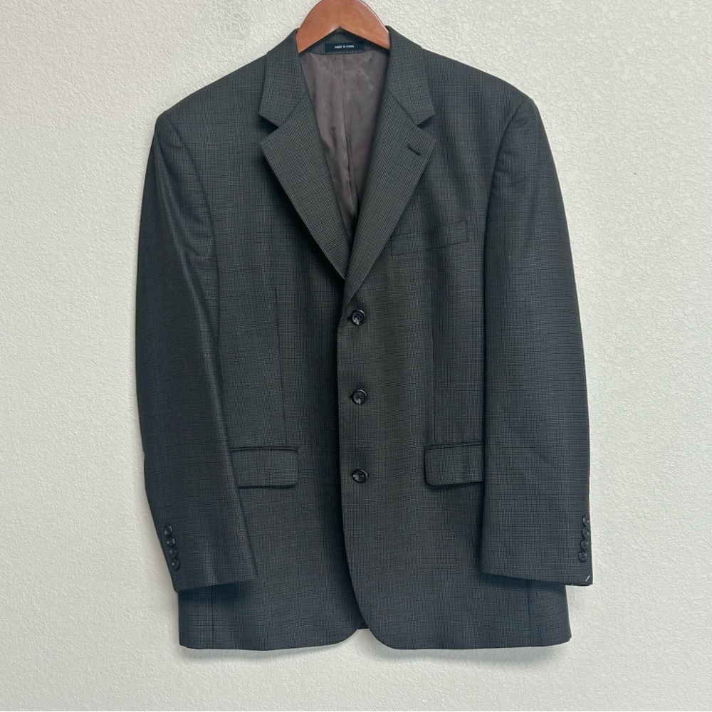 Ralph by Ralph Lauren Vintage Gray Multicolor Wool Houndstooth Blazer 41R Jacket